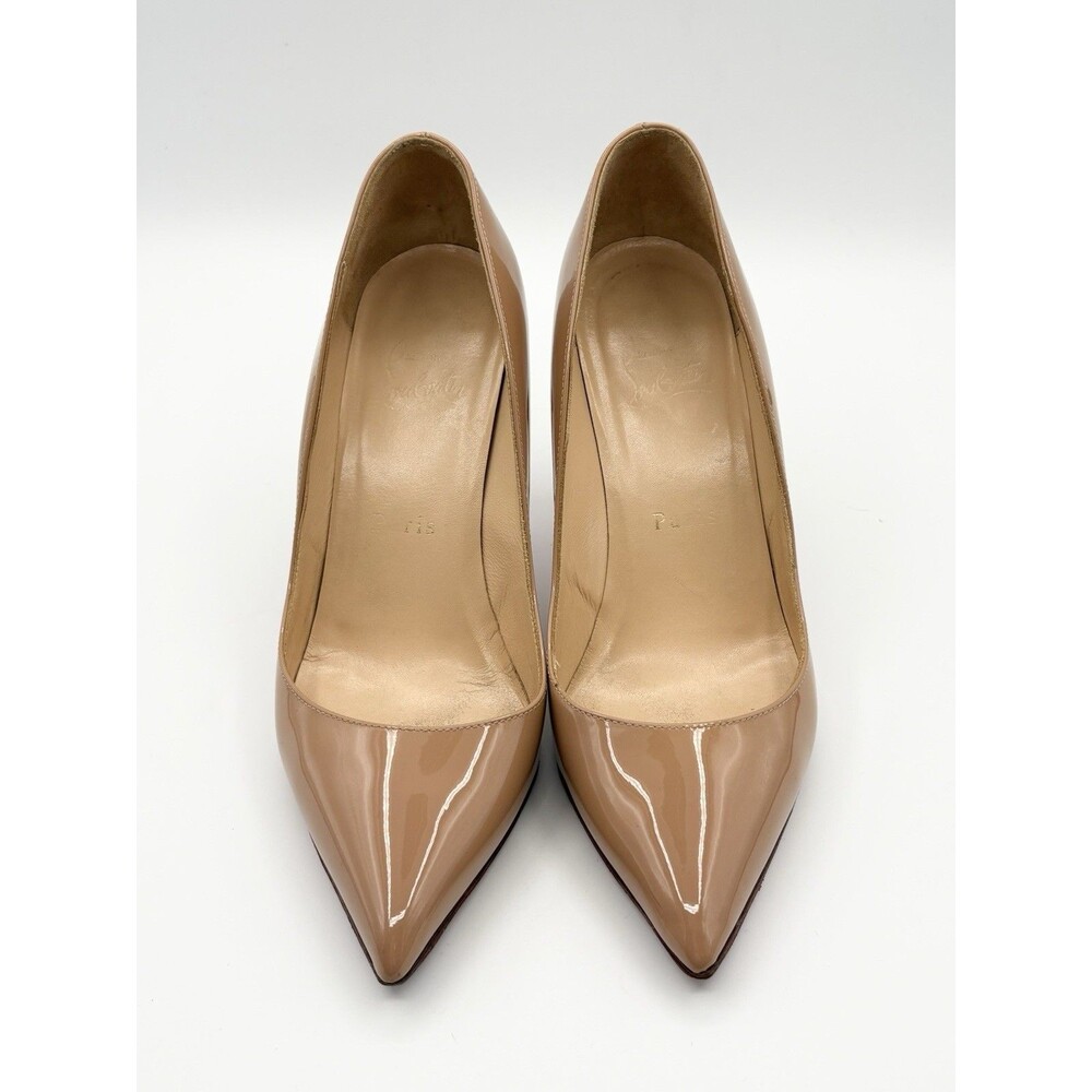 Christian Louboutin Pigalle 85 Nude Pointed Toe Patent Leather Stilettos EU 37 - Picture 4 of 11